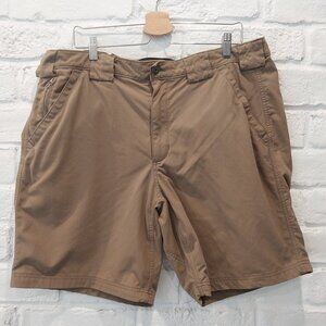 Duluth Shorts Mens XL Waist 38 Brown Tan Elastic Waist Casual Hiking Outdoors,